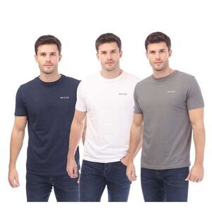 Nicce Mens Cotton T-Shirt (Pack of 3) / White/Navy/Gray
